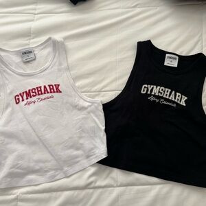Gymshark Red Logo White and Black Crop Tops